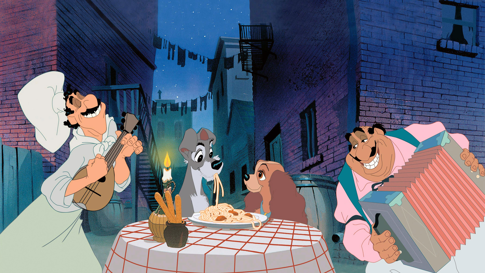Lady and the Tramp Paw Prints in Wet Cement Dogs in Love Disney Fine A   Licensed Studio Art 