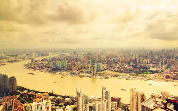 cityscape cloud city river megapolis skyscraper China man made Shanghai HD Desktop Wallpaper | Background Image