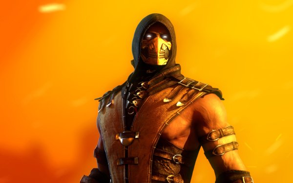 Video Game Mortal Kombat Warrior Scorpion Mortal Kombat X Hood Mask Ninja White Eyes Glowing Eyes HD Wallpaper | Background Image