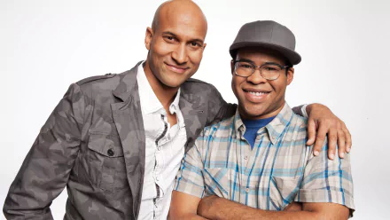 HD PC desktop wallpaper featuring the comedic duo Key & Peele from their TV show, posing together against a clean white background.