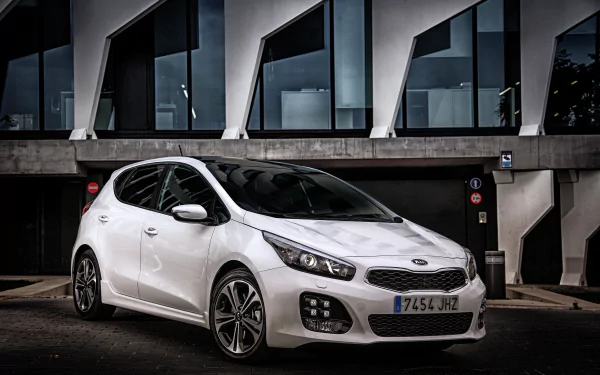 compact car car white car Kia vehicle Kia Ceed HD Desktop Wallpaper | Background Image