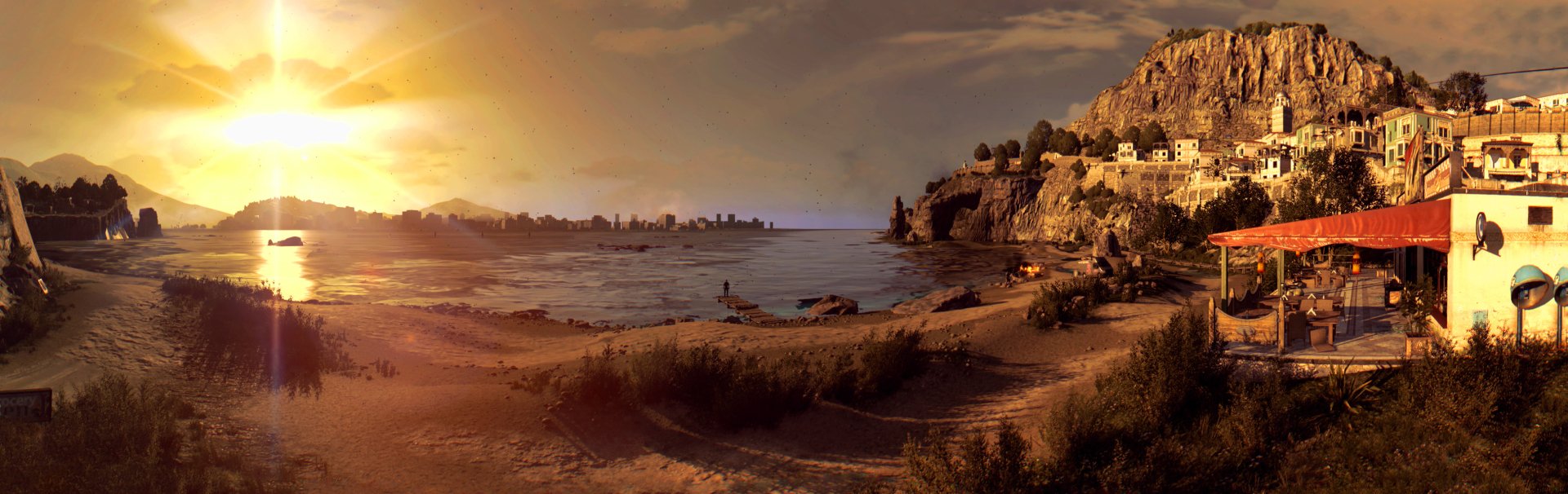 Download City Sea Sunset Beach Video Game Dying Light HD Wallpaper by Jen_erzsebet