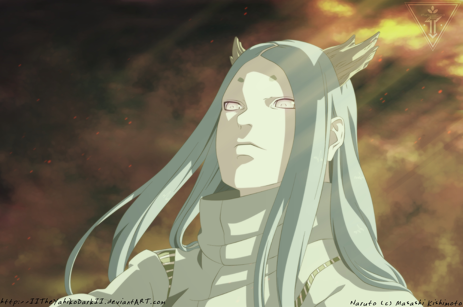 HD PC desktop wallpaper featuring Momoshiki Ōtsutsuki from the anime Boruto with a dramatic sky background.