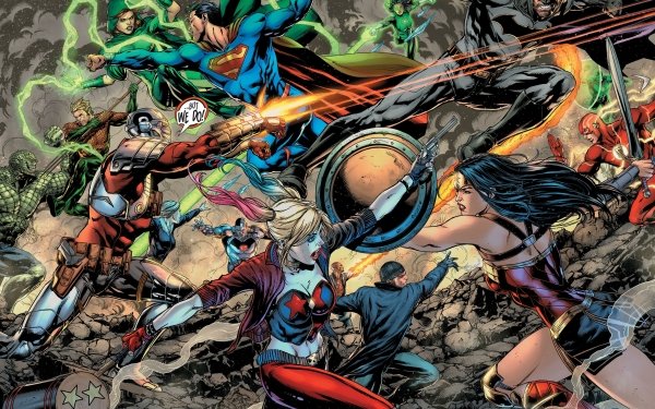 Comics Justice League Suicide Squad DC Comics Batman Superman Flash Wonder Woman Harley Quinn Aquaman Cyborg Killer Croc Green Lantern Simon Baz HD Wallpaper | Background Image