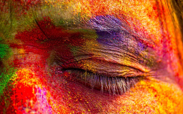 macro eye colorful colors holiday Holi HD Desktop Wallpaper | Background Image