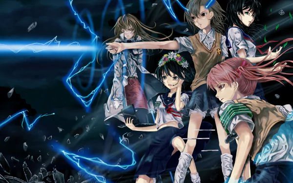 Kazari Uiharu Kuroko Shirai Ruiko Saten Harumi Kiyama Mikoto Misaka Anime A Certain Scientific Railgun HD Desktop Wallpaper | Background Image