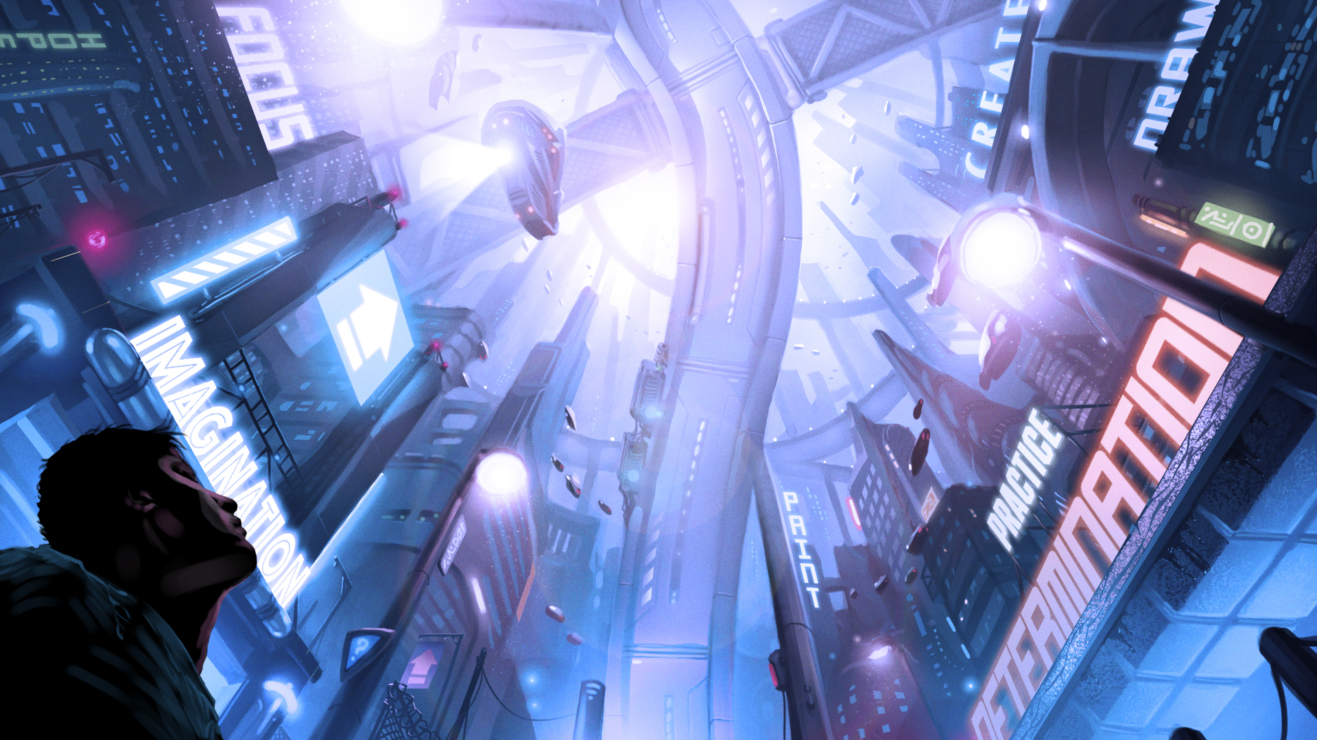 Sci Fi City HD Wallpaper by Alexander Cutri