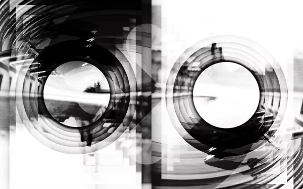 distortion blur Black & White Abstract circle HD Desktop Wallpaper | Background Image