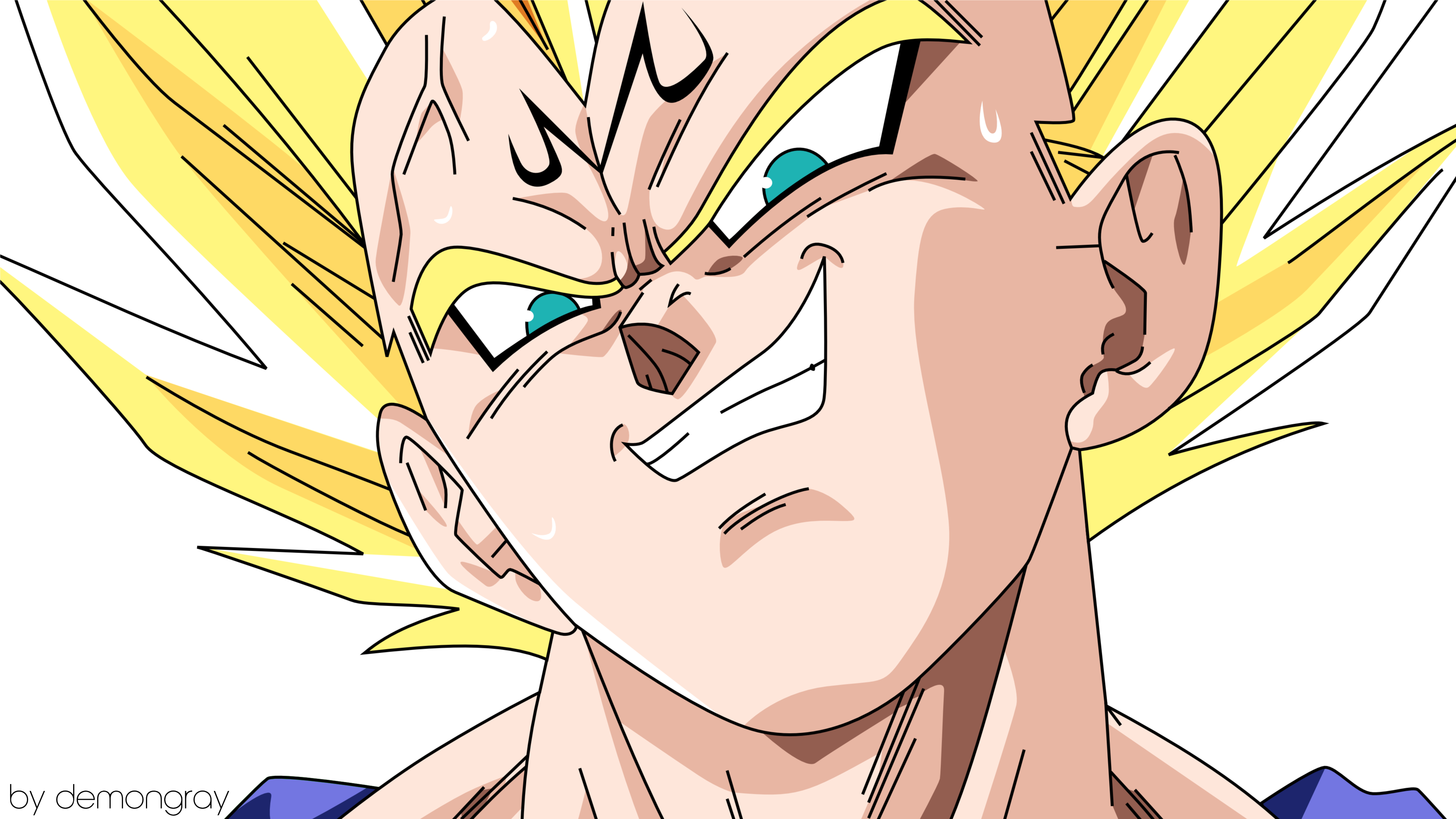 Majin vegeta, ssj2, dragonballz, vegeta, HD wallpaper