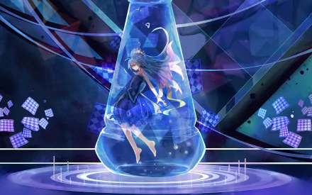 HD desktop wallpaper featuring Shiro from the anime No Game No Life, with a vibrant and futuristic background.