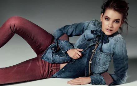 blue eyes brunette stare model jacket jeans Celebrity Barbara Palvin HD Desktop Wallpaper | Background Image