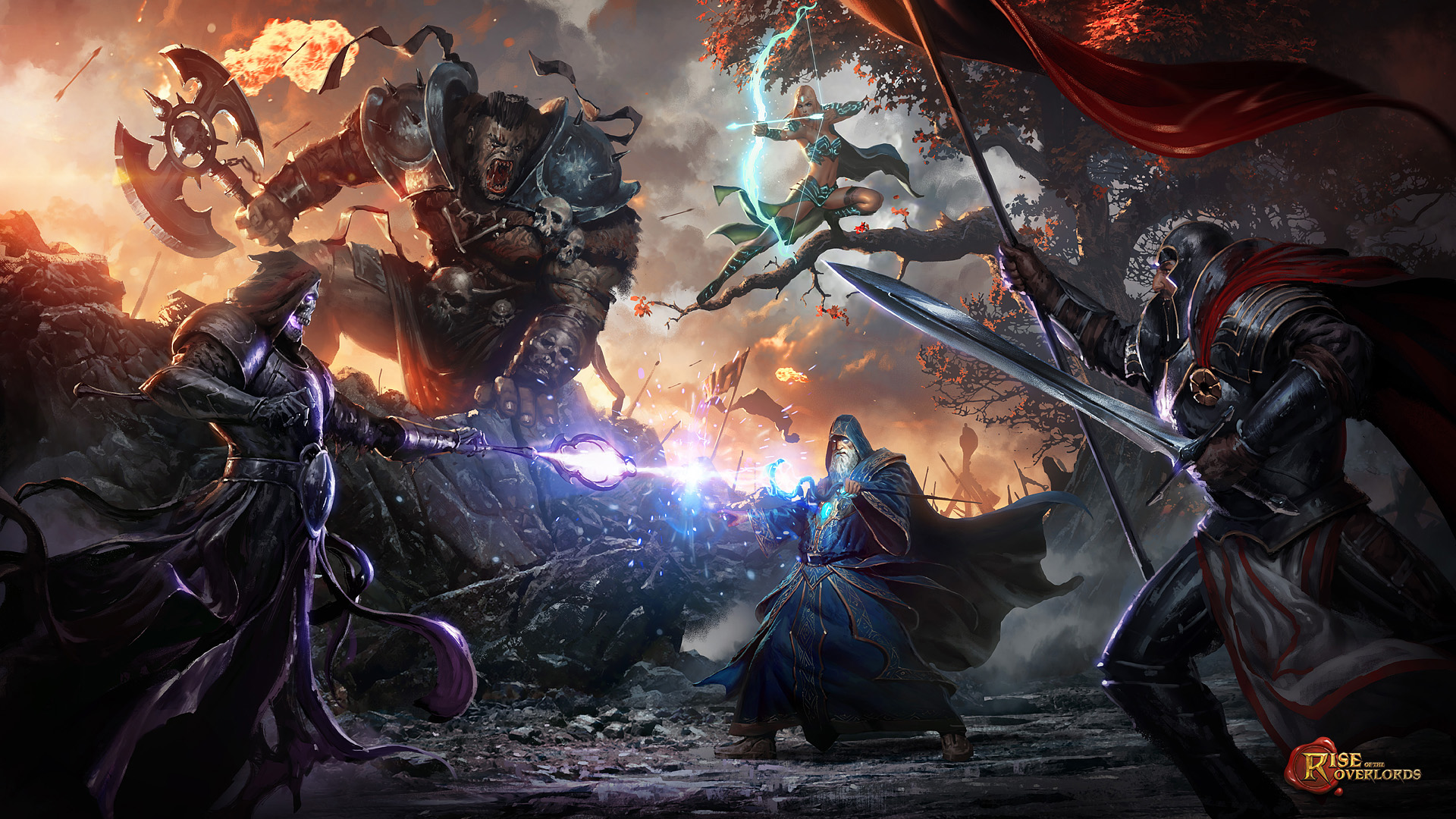 Download Knight Wizard Elf Undead Orc Video Game Rise Of The Overlords