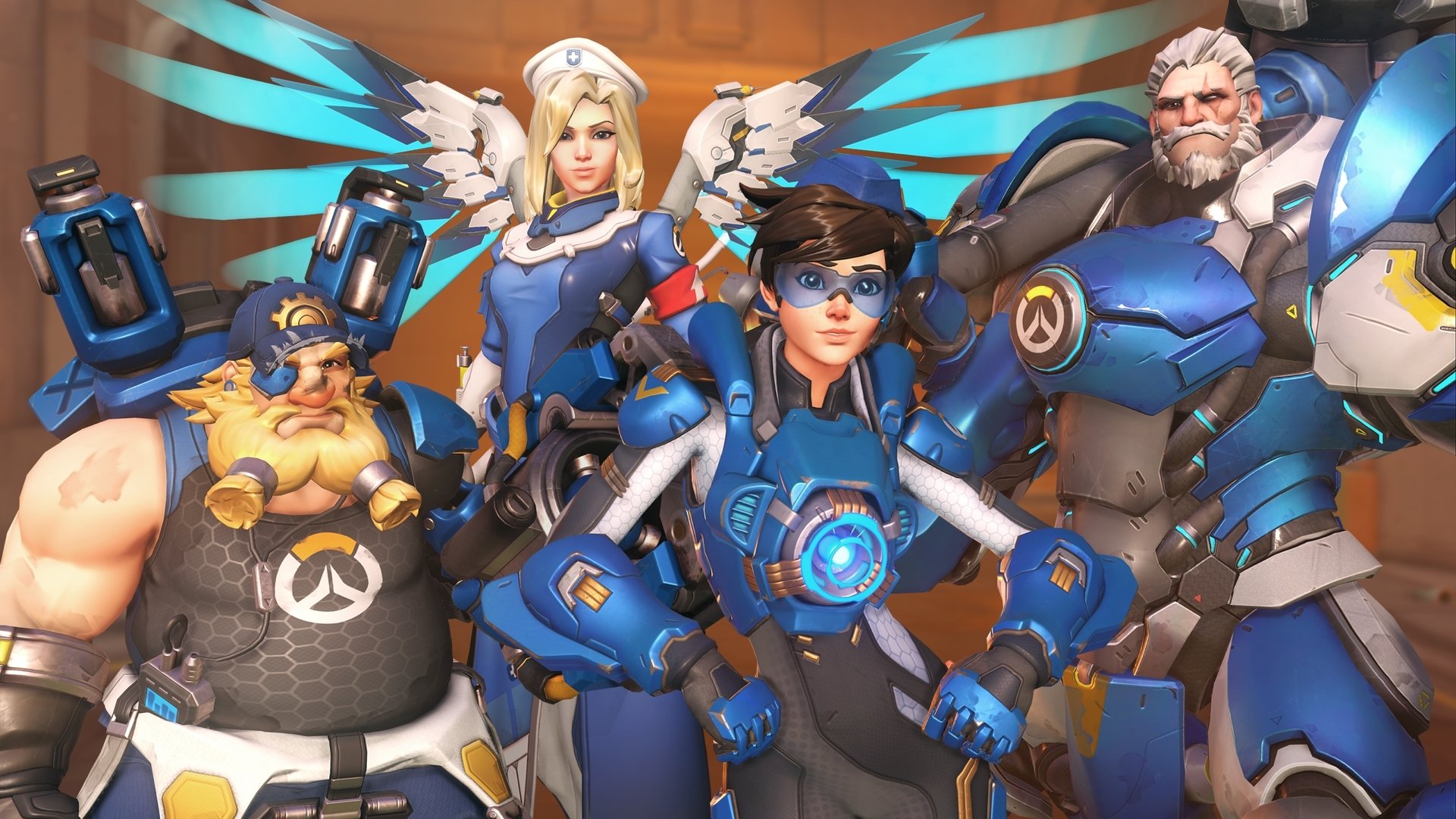 Download Reinhardt (Overwatch) Torbjörn (Overwatch) Mercy (Overwatch) Tracer (Overwatch) Video Game Overwatch HD Wallpaper