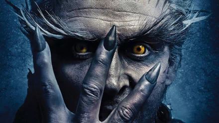 HD fantasy PC wallpaper of a demon with striking yellow eyes and long black nails partially covering its ominous face.