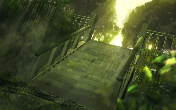 Anime stairs HD Desktop Wallpaper | Background Image