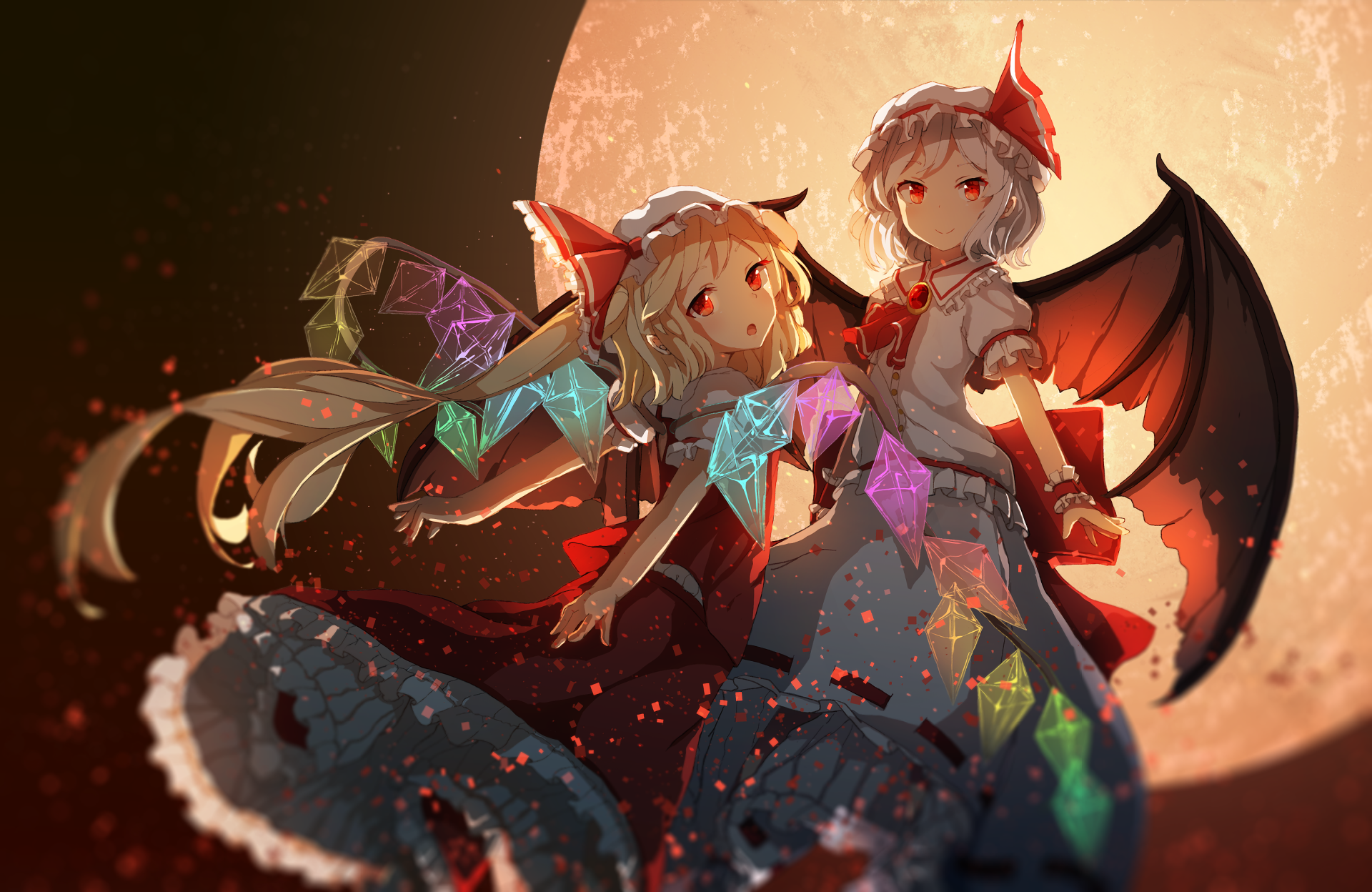 Download Remilia Scarlet Flandre Scarlet Anime Touhou HD Wallpaper