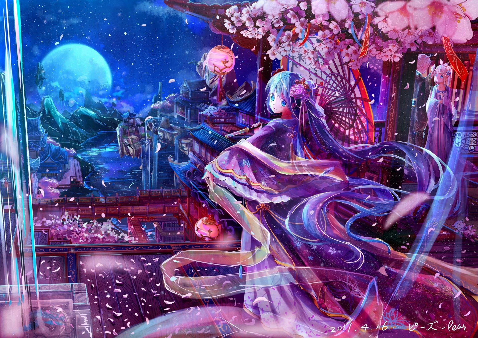 Hatsune Miku Fantasy Night - HD Anime Wallpaper by どうどう