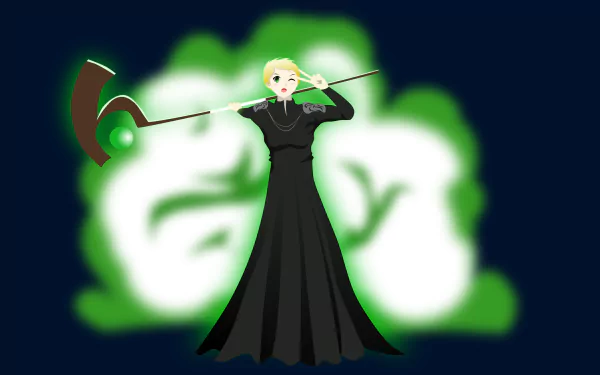 HD desktop wallpaper featuring a crossover anime scene with Cersei Lannister and Megumin from KonoSuba amid a vivid green explosion background.