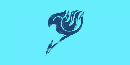A striking blue background featuring the emblem of Fairy Tail, designed as a sleek and modern 4K Ultra HD desktop wallpaper for anime enthusiasts.
