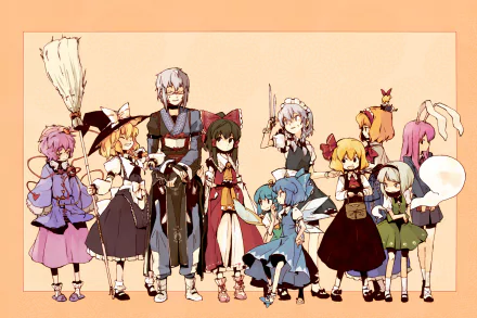 Reisen Udongein Inaba Shanghai Doll Rumia (Touhou) Rinnosuke Morichika Daiyousei (Touhou) Youmu Konpaku Alice Margatroid Sakuya Izayoi Satori Komeiji Cirno (Touhou) Marisa Kirisame Reimu Hakurei Anime Touhou HD Desktop Wallpaper | Background Image