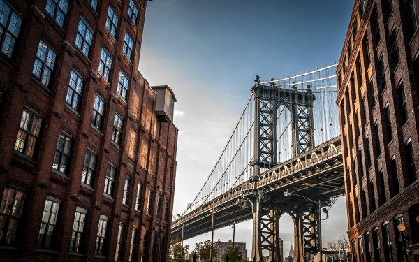 Man Made Manhattan Bridge Bridges New York USA Building Bridge HD Wallpaper | Background Image