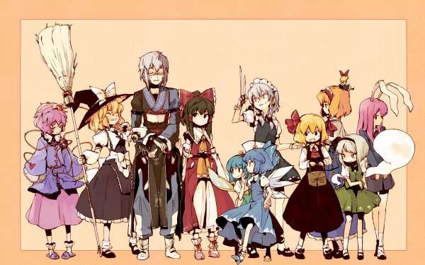 Reisen Udongein Inaba Shanghai Doll Rumia (Touhou) Rinnosuke Morichika Daiyousei (Touhou) Youmu Konpaku Alice Margatroid Sakuya Izayoi Satori Komeiji Cirno (Touhou) Marisa Kirisame Reimu Hakurei Anime Touhou HD Desktop Wallpaper | Background Image