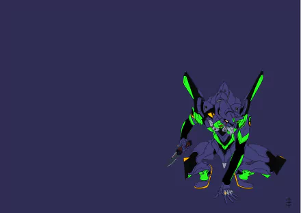 HD desktop wallpaper featuring Evangelion Unit-01 from the anime Neon Genesis Evangelion against a dark purple background.