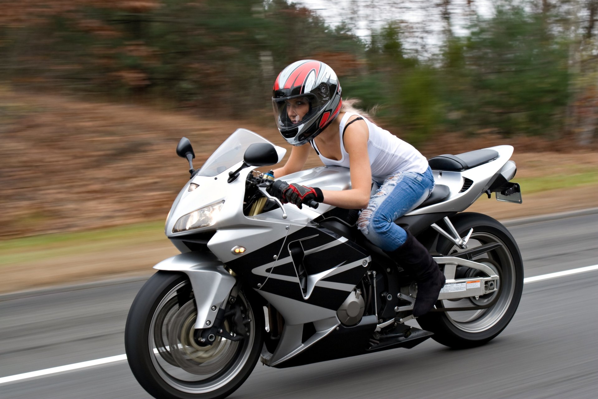 Download Motorcycle Woman Girls & Motorcycles HD Wallpaper