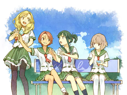 Tamaki Rinko Mizukoshi Saki Hanaki Yuka Aizawa Natsumi Anime Natsuiro Kiseki HD Desktop Wallpaper | Background Image