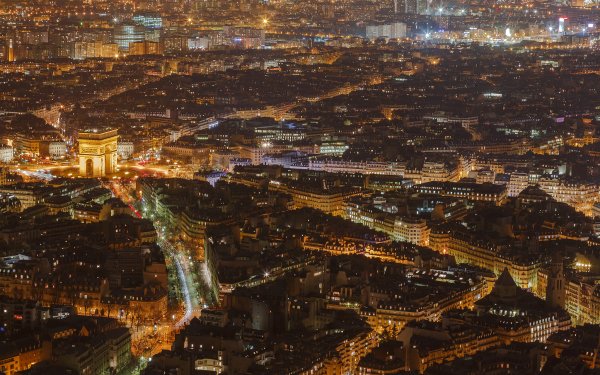 Man Made Paris Cities France City Cityscape Arc de Triomphe Building Light HD Wallpaper | Background Image
