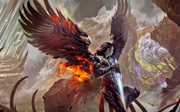 Fantasy Angel Warrior Angel Warrior Sword HD Wallpaper | Background Image
