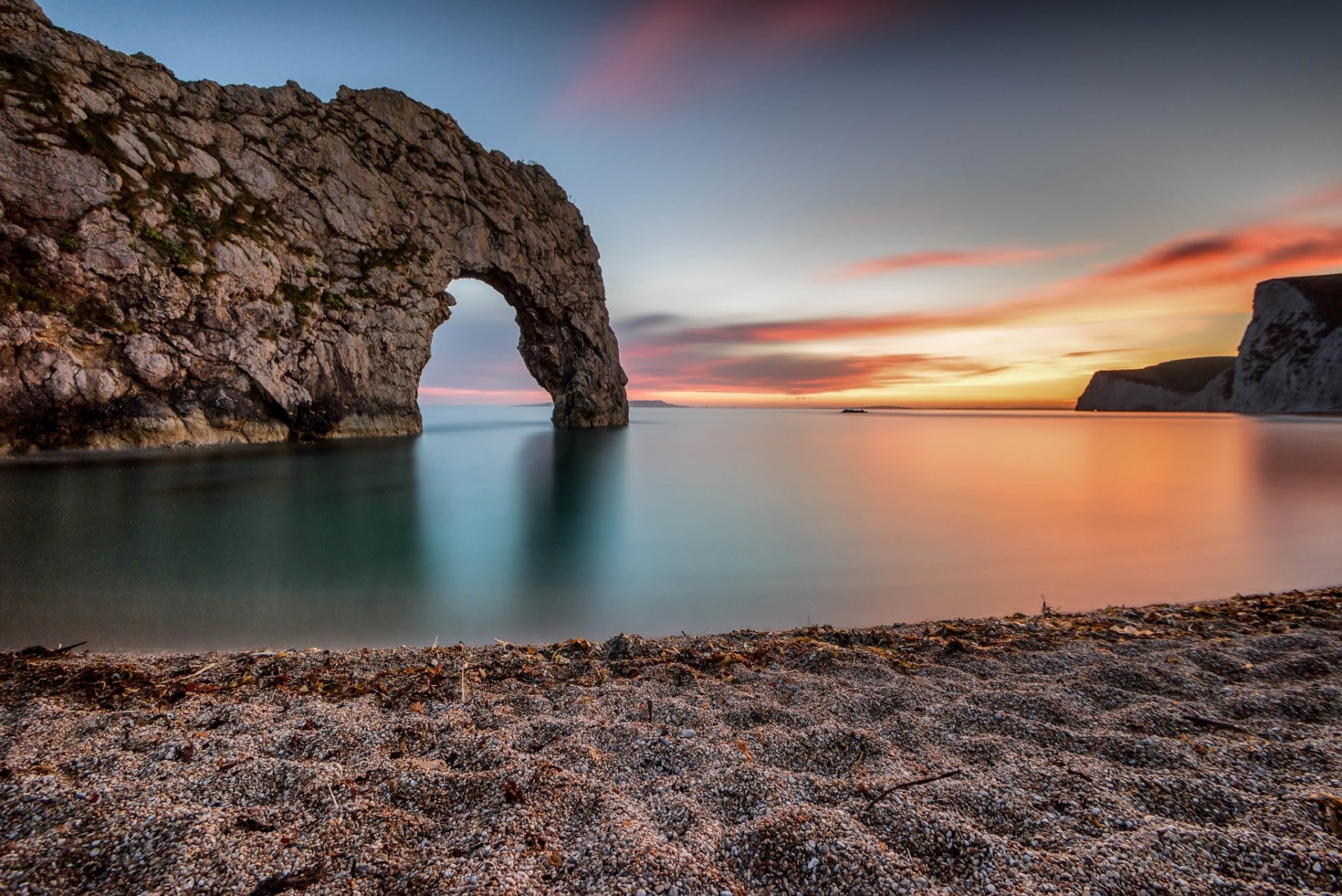 Download Horizon Ocean Nature Arch Durdle Door HD Wallpaper