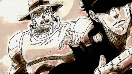 Jotaro Kujo Joseph Joestar Anime Jojo's Bizarre Adventure HD Desktop Wallpaper | Background Image