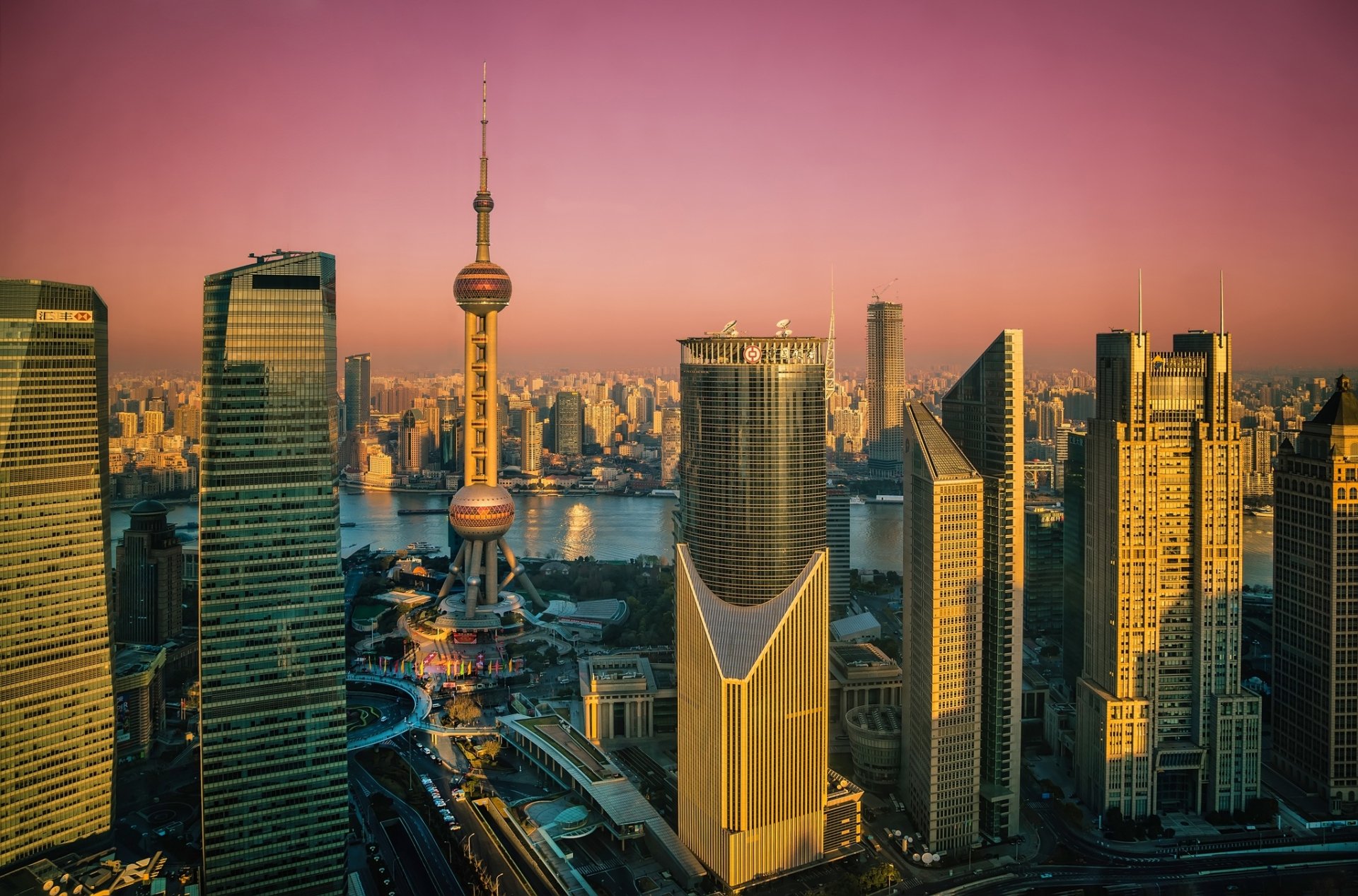 Download Oriental Pearl Tower Skyscraper Building China City Man Made Shanghai HD Wallpaper