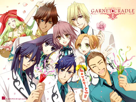 Teshigawara Touya Shirato Sou Sakurazawa Kiichirou Sairenji Rihito Saariya (Garnet Cradle) Amawashi Miku Anime Garnet Cradle: Gekkou no Aria HD Desktop Wallpaper | Background Image
