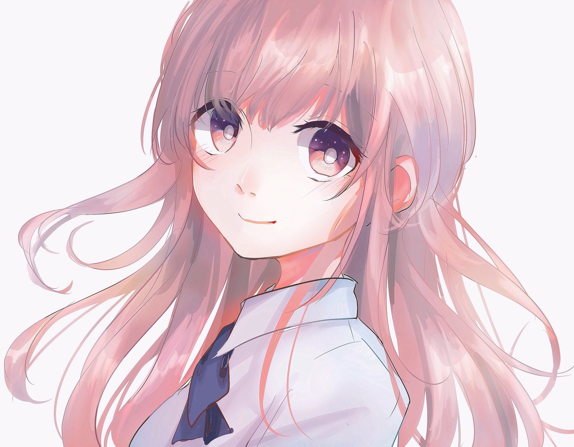 HD desktop wallpaper featuring Shouko Nishimiya from the anime A Silent Voice. The character is depicted with softly flowing hair and a gentle expression against a light background.