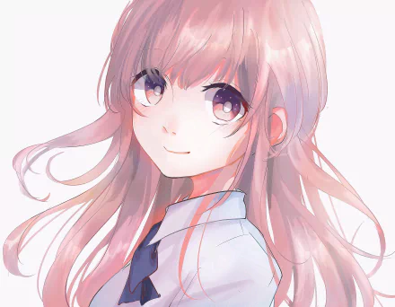 HD desktop wallpaper featuring Shouko Nishimiya from the anime A Silent Voice. The character is depicted with softly flowing hair and a gentle expression against a light background.