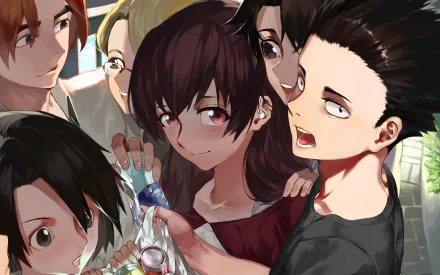 Miyoko Sahara Yuzuru Nishimiya Shouko Nishimiya Miki Kawai Satoshi Mashiba Shouya Ishida Anime A Silent Voice HD Desktop Wallpaper | Background Image