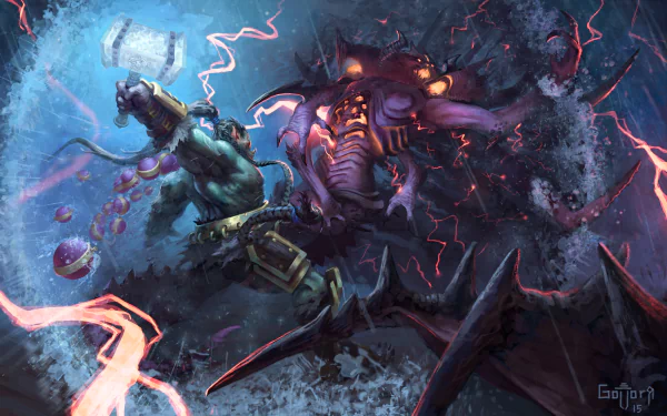 Thrall (World Of Warcraft) orc Diablo video game Heroes of the Storm HD Desktop Wallpaper | Background Image