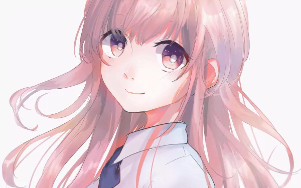 HD desktop wallpaper featuring Shouko Nishimiya from the anime A Silent Voice. The character is depicted with softly flowing hair and a gentle expression against a light background.