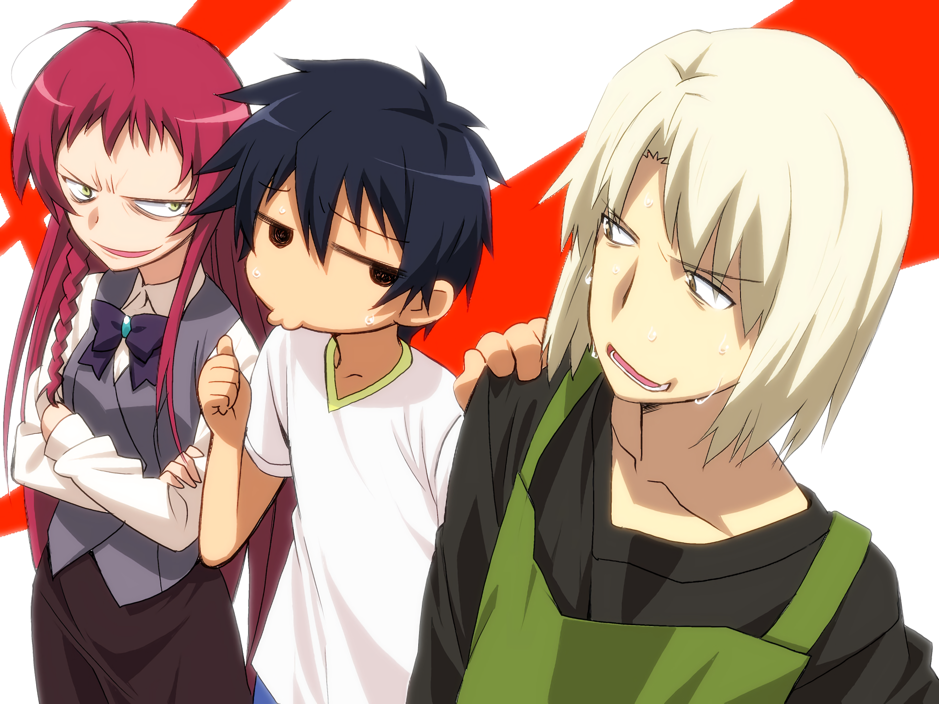 Anime, Crossover, Hataraku Maou Sama!, Sadao Maou, Gabriel Dropout,  Satanichia Kurumizawa Mcdowell, HD wallpaper