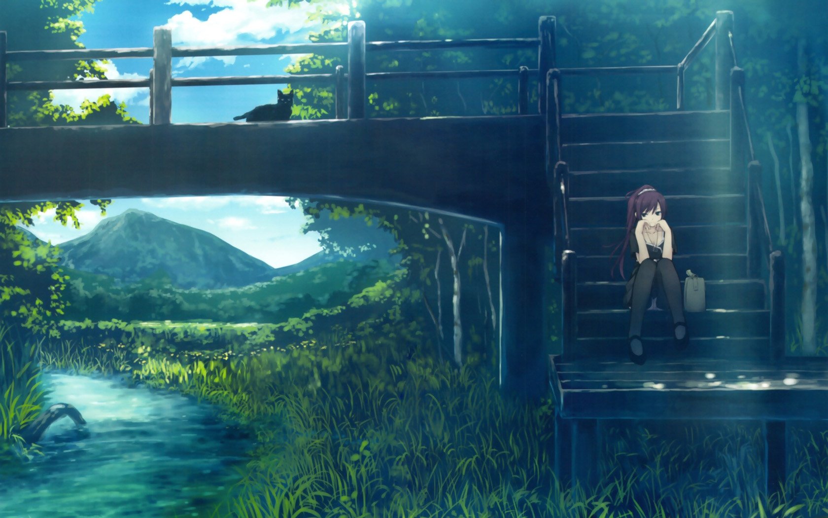 Monogatari Serenity: HD Anime Landscape & Reflection | 1680x1050 ...