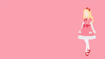 4K Ultra HD anime wallpaper featuring Elf Yamada from EroManga-Sensei against a solid pink background.
