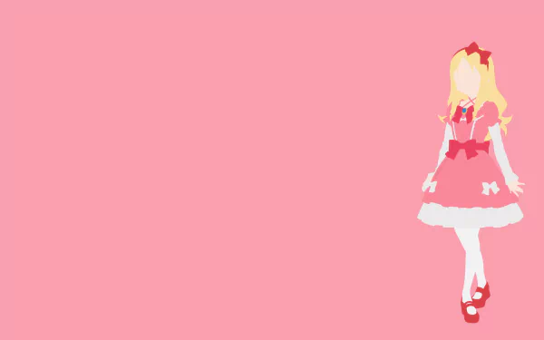 4K Ultra HD anime wallpaper featuring Elf Yamada from EroManga-Sensei against a solid pink background.