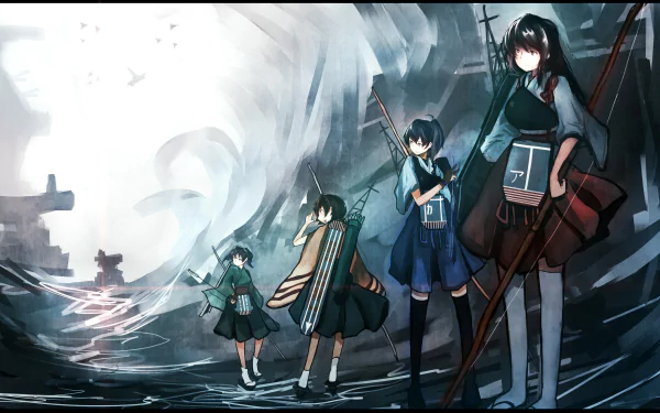 Souryuu (Kancolle) Hiryuu (Kancolle) Kaga (Kancolle) Akagi (Kancolle) Anime Kantai Collection HD Desktop Wallpaper | Background Image