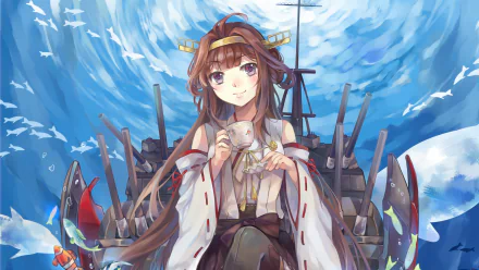 Kongou (Kancolle) Anime Kantai Collection HD Desktop Wallpaper | Background Image