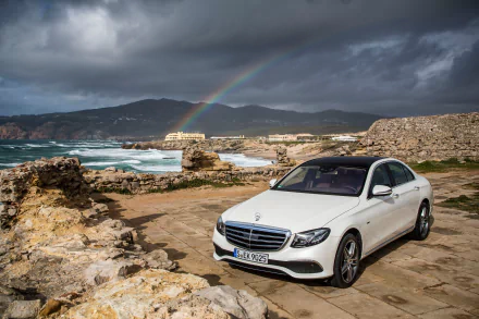 white car car Mercedes-Benz vehicle Mercedes-Benz E-Class HD Desktop Wallpaper | Background Image