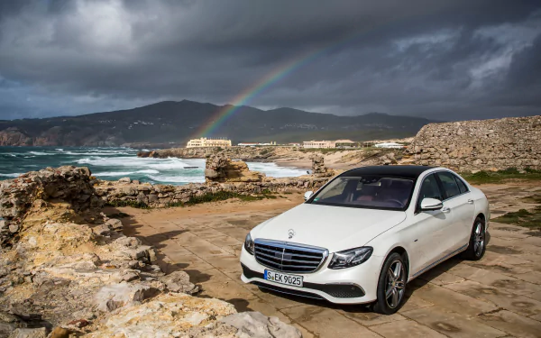 white car car Mercedes-Benz vehicle Mercedes-Benz E-Class HD Desktop Wallpaper | Background Image