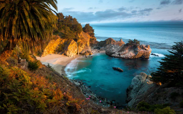 Download McWay Falls California Nature Big Sur HD Wallpaper by Rajesh ...