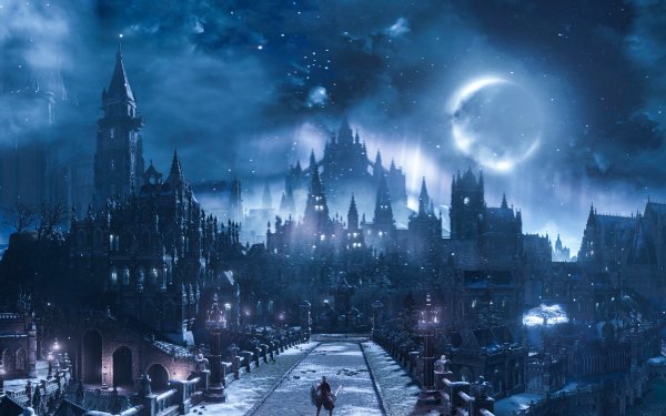 Video Game Dark Souls III Dark Souls City Night Bridge HD Wallpaper | Background Image